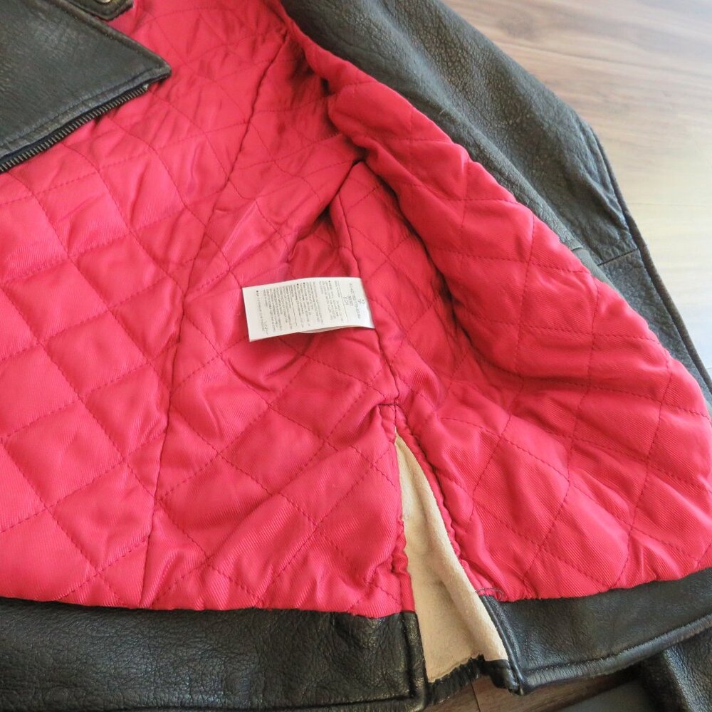 BANANA REPUBLIC Faded Black Lamb Leather Moto Jacket - Size XS - Picture 15 of 16